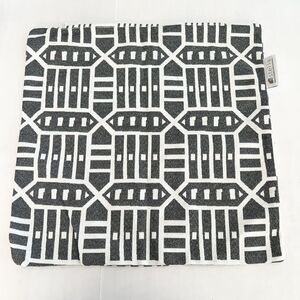 NEW Astella Throw Pillow COVER Scotchguard Geometric Charcoal Indoor/Outdoor Squ